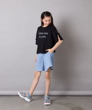 KJLGA17039 a.v.v KIDS(アー・ヴェ・ヴェ) [100-160]【セットアップ可能】ぽこぽこタックショートパンツ ブラック