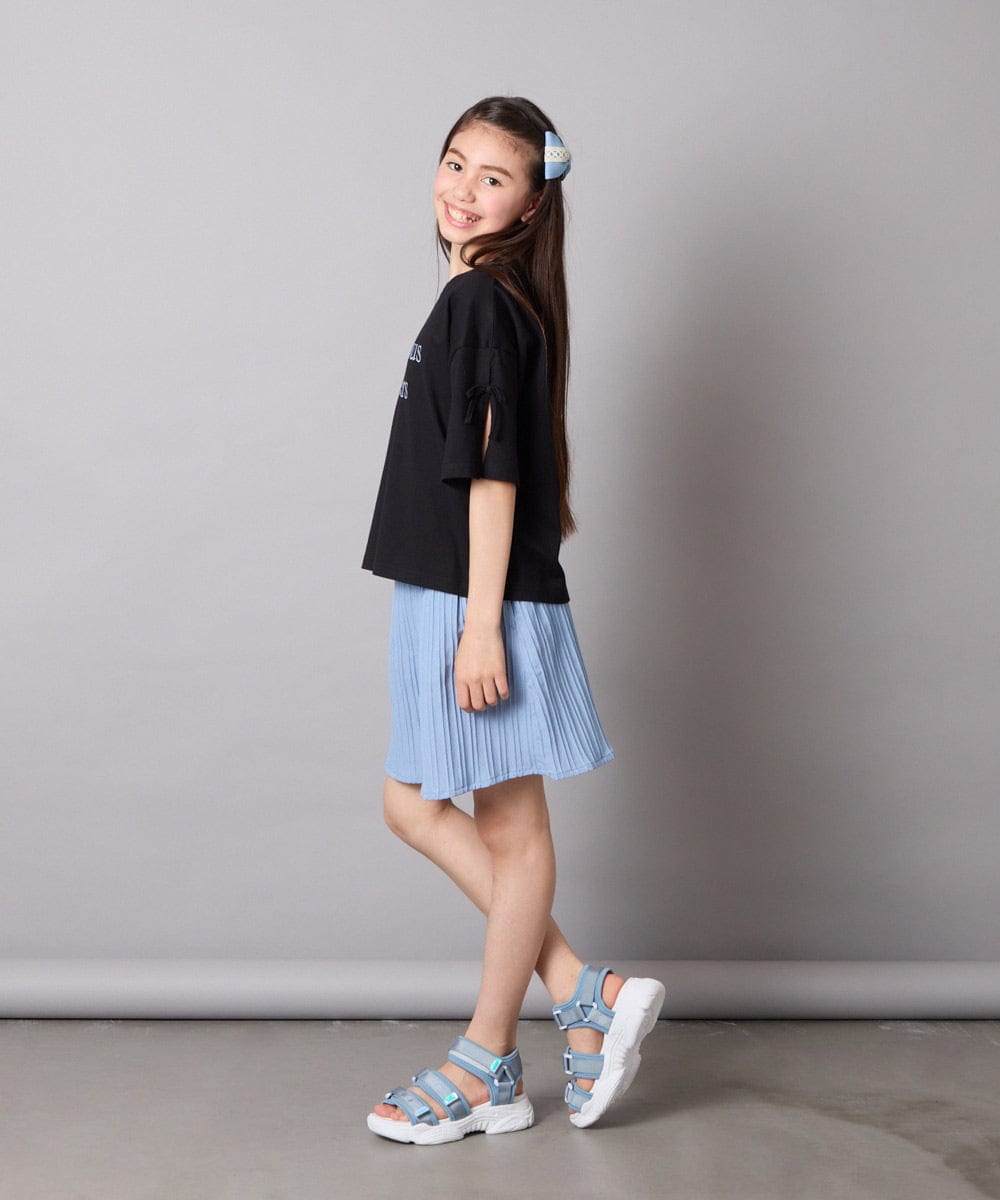 KJLGA17039 a.v.v KIDS(アー・ヴェ・ヴェ) [100-160]【セットアップ可能】ぽこぽこタックショートパンツ ブラック