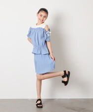 KJLGA17039 a.v.v KIDS(アー・ヴェ・ヴェ) [100-160]【セットアップ可能】ぽこぽこタックショートパンツ ブラック
