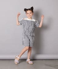 KJLGA17039 a.v.v KIDS(アー・ヴェ・ヴェ) [100-160]【セットアップ可能】ぽこぽこタックショートパンツ ブラック