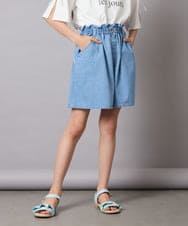 KJLGA22029 a.v.v KIDS(アー・ヴェ・ヴェ) [100-130]【接触冷感/ジメジメ対策】デニムタックキュロット ダークグレー