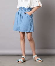 KJLGA22029 a.v.v KIDS(アー・ヴェ・ヴェ) [100-130]【接触冷感/ジメジメ対策】デニムタックキュロット ダークグレー