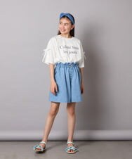 KJLGA22029 a.v.v KIDS(アー・ヴェ・ヴェ) [100-130]【接触冷感/ジメジメ対策】デニムタックキュロット ダークグレー