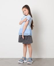 KJLGA22029 a.v.v KIDS(アー・ヴェ・ヴェ) [100-130]【接触冷感/ジメジメ対策】デニムタックキュロット ダークグレー