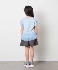 KJLGA22029 a.v.v KIDS(アー・ヴェ・ヴェ) [100-130]【接触冷感/ジメジメ対策】デニムタックキュロット ダークグレー