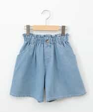 KJLGA22029 a.v.v KIDS(アー・ヴェ・ヴェ) [100-130]【接触冷感/ジメジメ対策】デニムタックキュロット ライトブルー