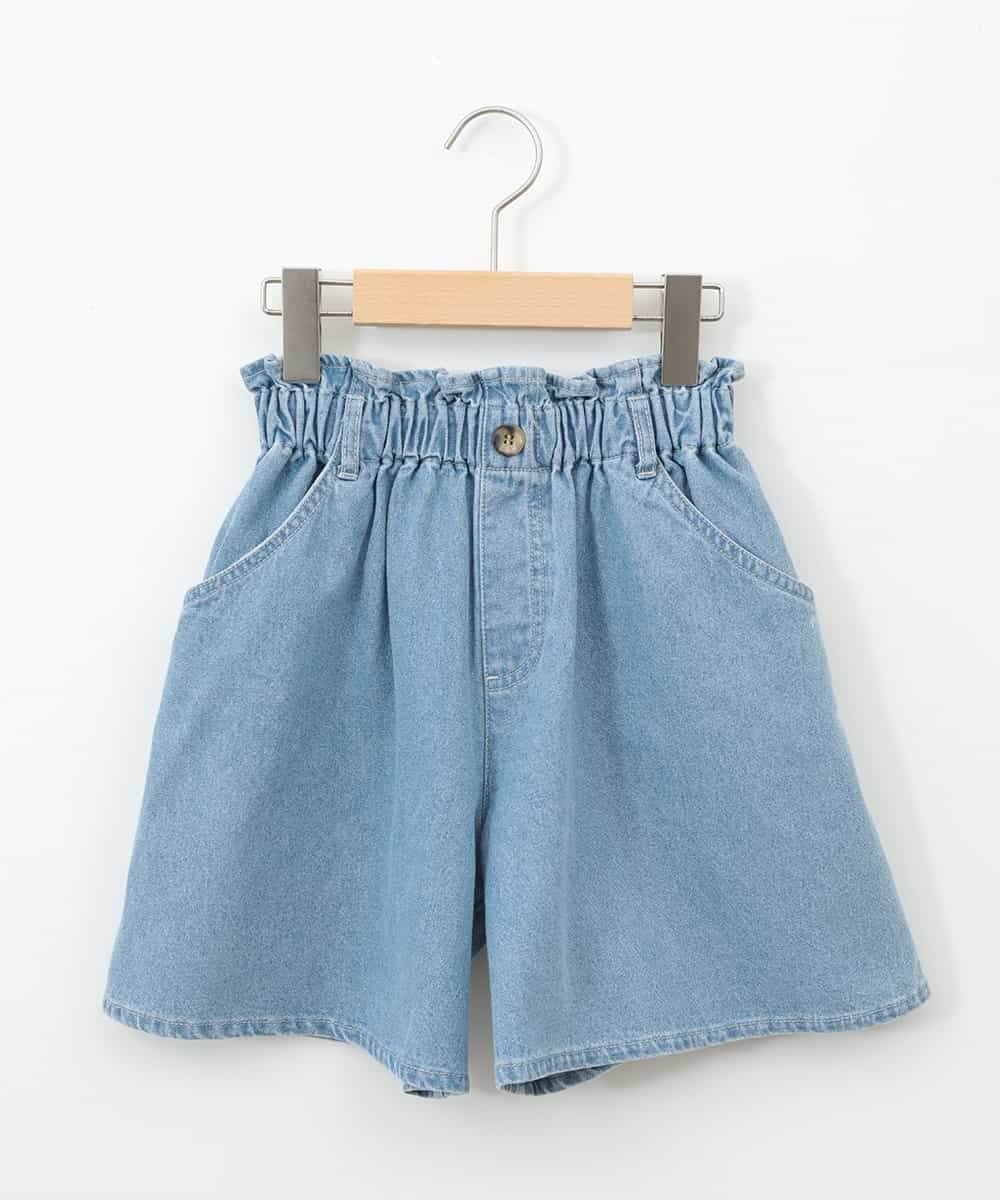 KJLGA22029 a.v.v KIDS(アー・ヴェ・ヴェ) [100-130]【接触冷感/ジメジメ対策】デニムタックキュロット ライトブルー
