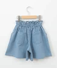 KJLGA22029 a.v.v KIDS(アー・ヴェ・ヴェ) [100-130]【接触冷感/ジメジメ対策】デニムタックキュロット ライトブルー