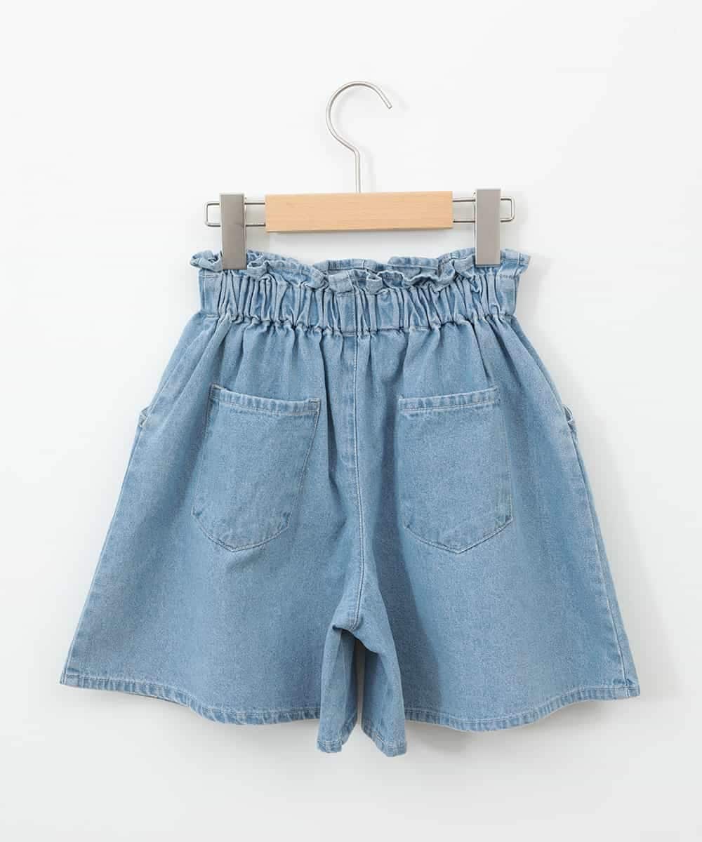 KJLGA22029 a.v.v KIDS(アー・ヴェ・ヴェ) [100-130]【接触冷感/ジメジメ対策】デニムタックキュロット ライトブルー