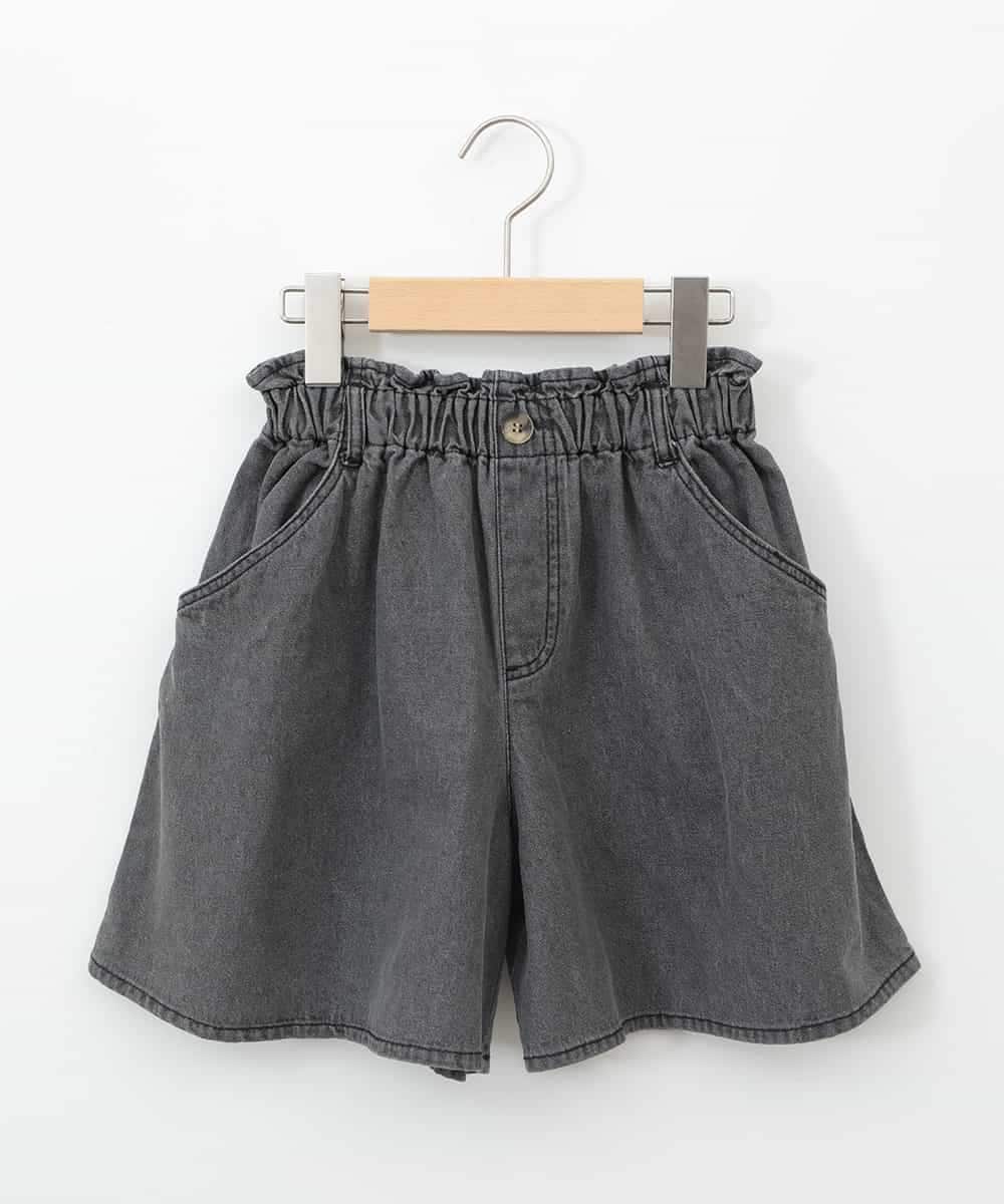 KJLGA22029 a.v.v KIDS(アー・ヴェ・ヴェ) [100-130]【接触冷感/ジメジメ対策】デニムタックキュロット ダークグレー