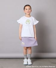 KJLGA80034 a.v.v KIDS(アー・ヴェ・ヴェ) [100-140]すみっコぐらしネーム風ワッペン付きキュロット ラベンダー