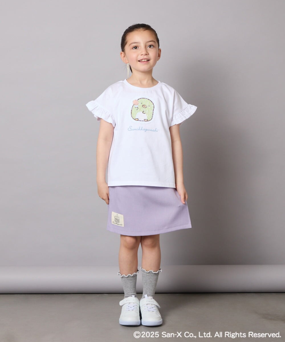 KJLGA80034 a.v.v KIDS(アー・ヴェ・ヴェ) [100-140]すみっコぐらしネーム風ワッペン付きキュロット ラベンダー