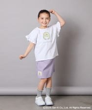 KJLGA80034 a.v.v KIDS(アー・ヴェ・ヴェ) [100-140]すみっコぐらしネーム風ワッペン付きキュロット ラベンダー