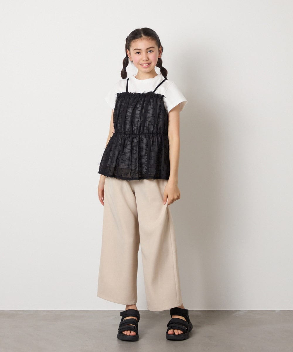 KJLGB21044 a.v.v KIDS(アー・ヴェ・ヴェ) [140-150]サス付きワイドパンツ ベージュ