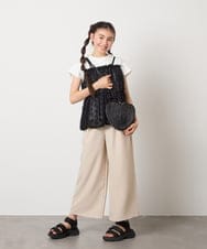 KJLGB21044 a.v.v KIDS(アー・ヴェ・ヴェ) [140-150]サス付きワイドパンツ ベージュ