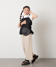 KJLGB21044 a.v.v KIDS(アー・ヴェ・ヴェ) [140-150]サス付きワイドパンツ ベージュ
