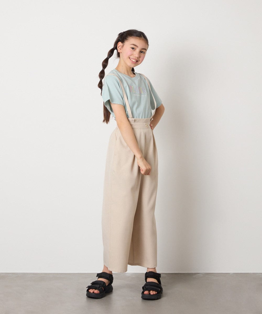 KJLGB21044 a.v.v KIDS(アー・ヴェ・ヴェ) [140-150]サス付きワイドパンツ ベージュ