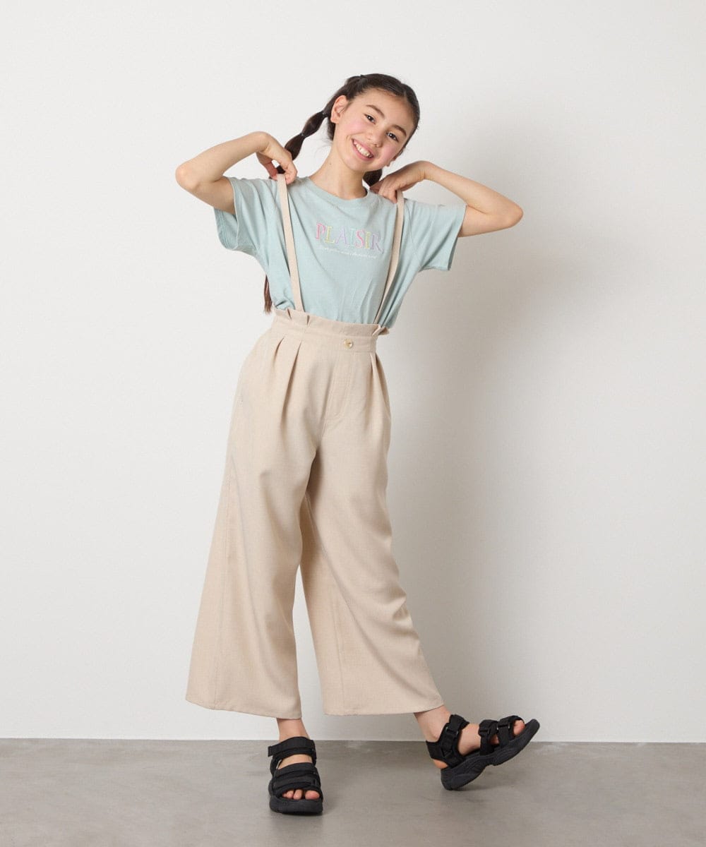 KJLGB21044 a.v.v KIDS(アー・ヴェ・ヴェ) [140-150]サス付きワイドパンツ ベージュ