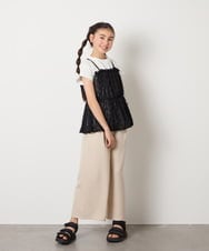 KJLGB21044 a.v.v KIDS(アー・ヴェ・ヴェ) [140-150]サス付きワイドパンツ ベージュ