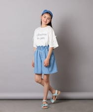 KJLGC22039 a.v.v KIDS(アー・ヴェ・ヴェ) [160]【接触冷感】デニムタックキュロット ライトブルー