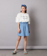 KJLGC22039 a.v.v KIDS(アー・ヴェ・ヴェ) [160]【接触冷感】デニムタックキュロット ライトブルー