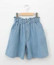 KJLGC22039 a.v.v KIDS(アー・ヴェ・ヴェ) [160]【接触冷感】デニムタックキュロット ライトブルー