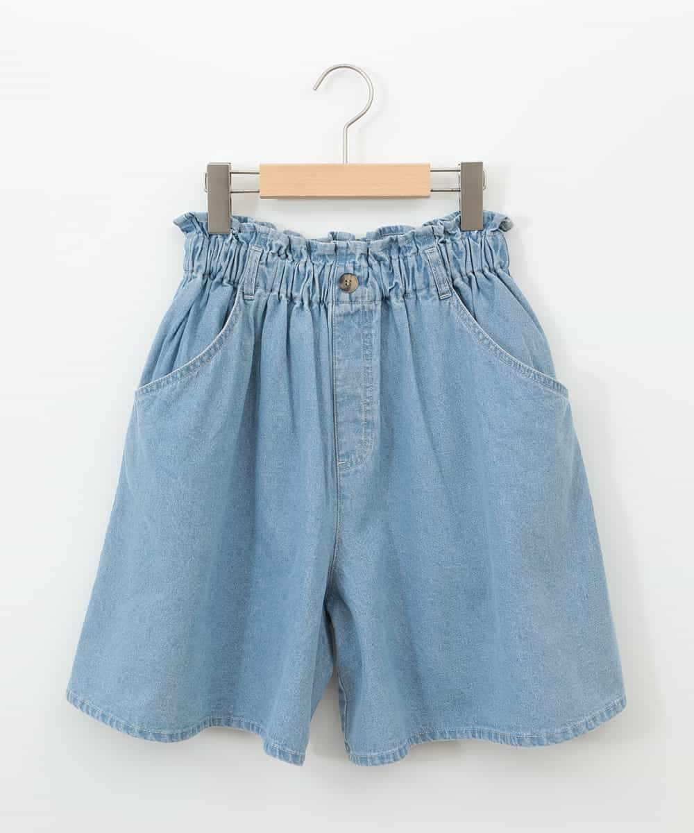 KJLGC22039 a.v.v KIDS(アー・ヴェ・ヴェ) [160]【接触冷感】デニムタックキュロット ライトブルー
