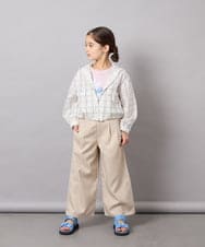 KJLGD01044 a.v.v KIDS(アー・ヴェ・ヴェ) [120-160]【接触冷感】麻調サス付きワイドパンツ ベージュ