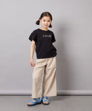 KJLGD01044 a.v.v KIDS(アー・ヴェ・ヴェ) [120-160]【接触冷感】麻調サス付きワイドパンツ ベージュ