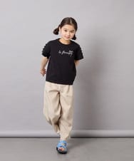 KJLGD01044 a.v.v KIDS(アー・ヴェ・ヴェ) [120-160]【接触冷感】麻調サス付きワイドパンツ ベージュ