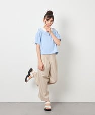 KJLGD01044 a.v.v KIDS(アー・ヴェ・ヴェ) [120-160]【接触冷感】麻調サス付きワイドパンツ ベージュ