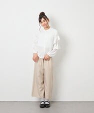 KJLGD01044 a.v.v KIDS(アー・ヴェ・ヴェ) [120-160]【接触冷感】麻調サス付きワイドパンツ ベージュ