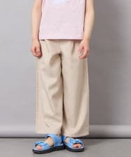 KJLGD01044 a.v.v KIDS(アー・ヴェ・ヴェ) [120-160]【接触冷感】麻調サス付きワイドパンツ ベージュ