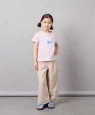 KJLGD01044 a.v.v KIDS(アー・ヴェ・ヴェ) [120-160]【接触冷感】麻調サス付きワイドパンツ ベージュ