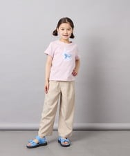 KJLGD01044 a.v.v KIDS(アー・ヴェ・ヴェ) [120-160]【接触冷感】麻調サス付きワイドパンツ ベージュ