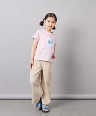 KJLGD01044 a.v.v KIDS(アー・ヴェ・ヴェ) [120-160]【接触冷感】麻調サス付きワイドパンツ ベージュ