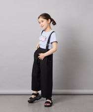 KJLGD01044 a.v.v KIDS(アー・ヴェ・ヴェ) [120-160]【接触冷感】麻調サス付きワイドパンツ ブラック