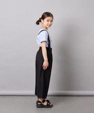 KJLGD01044 a.v.v KIDS(アー・ヴェ・ヴェ) [120-160]【接触冷感】麻調サス付きワイドパンツ ブラック