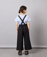 KJLGD01044 a.v.v KIDS(アー・ヴェ・ヴェ) [120-160]【接触冷感】麻調サス付きワイドパンツ ブラック
