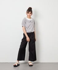 KJLGD01044 a.v.v KIDS(アー・ヴェ・ヴェ) [120-160]【接触冷感】麻調サス付きワイドパンツ ブラック