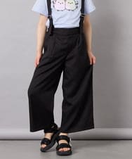 KJLGD01044 a.v.v KIDS(アー・ヴェ・ヴェ) [120-160]【接触冷感】麻調サス付きワイドパンツ ブラック