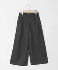 KJLGD01044 a.v.v KIDS(アー・ヴェ・ヴェ) [120-160]【接触冷感】麻調サス付きワイドパンツ ブラック