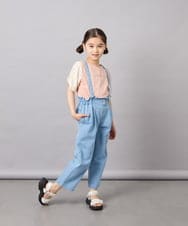 KJLGD02039 a.v.v KIDS(アー・ヴェ・ヴェ) [120-160]【接触冷感/綿100％】サス付きテーパードパンツ ライトブルー