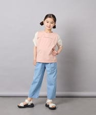 KJLGD02039 a.v.v KIDS(アー・ヴェ・ヴェ) [120-160]【接触冷感/綿100％】サス付きテーパードパンツ ライトブルー