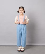 KJLGD02039 a.v.v KIDS(アー・ヴェ・ヴェ) [120-160]【接触冷感/綿100％】サス付きテーパードパンツ ライトブルー