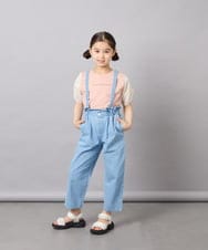 KJLGD02039 a.v.v KIDS(アー・ヴェ・ヴェ) [120-160]【接触冷感/綿100％】サス付きテーパードパンツ ライトブルー