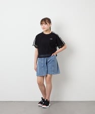 KJLGD57035 a.v.v KIDS(アー・ヴェ・ヴェ) [130-160]【接触冷感/綿100％】ケミカルデニムキュロット ブルー