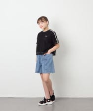 KJLGD57035 a.v.v KIDS(アー・ヴェ・ヴェ) [130-160]【接触冷感/綿100％】ケミカルデニムキュロット ブルー