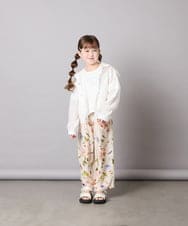 KJLGD63044 a.v.v KIDS(アー・ヴェ・ヴェ) [120-150]【ママとお揃いコーデが叶う】フラワープリントワイドパンツ アイボリー
