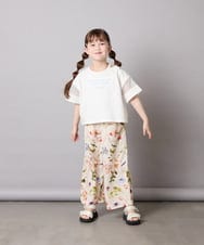 KJLGD63044 a.v.v KIDS(アー・ヴェ・ヴェ) [120-150]【ママとお揃いコーデが叶う】フラワープリントワイドパンツ アイボリー